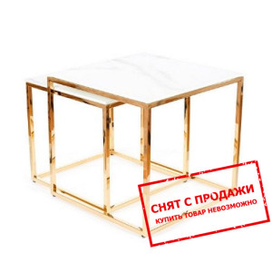 Стол журнальный Signal Gloria Белый/золотой...